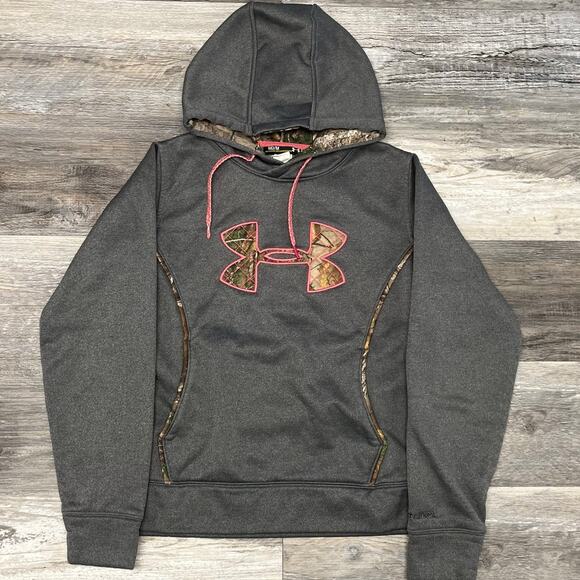 Under Armour UA Storm Caliber Real Tree Camo Gray Womens M Semi-Fitted Hoodie - Picture 2 of 8